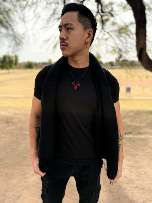 VOYD Skull Necklace - Red Marble