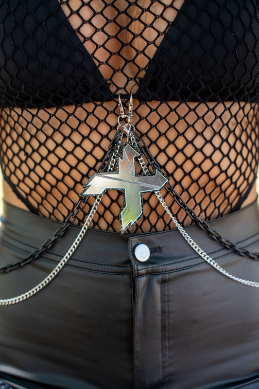 X Accessory Set - Silver Mirror / Black Sparkle