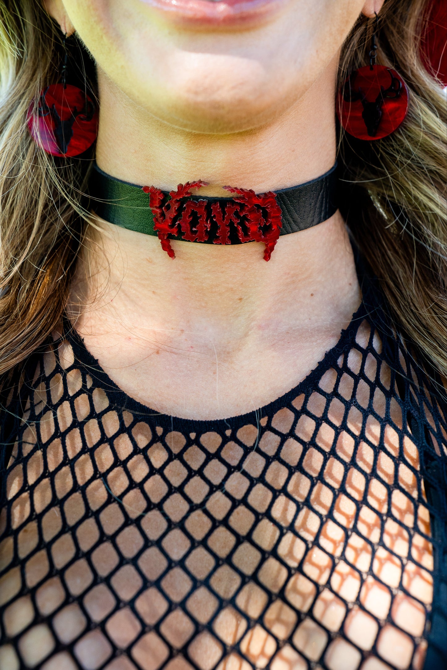 VOYD Letter Choker - Red Marble