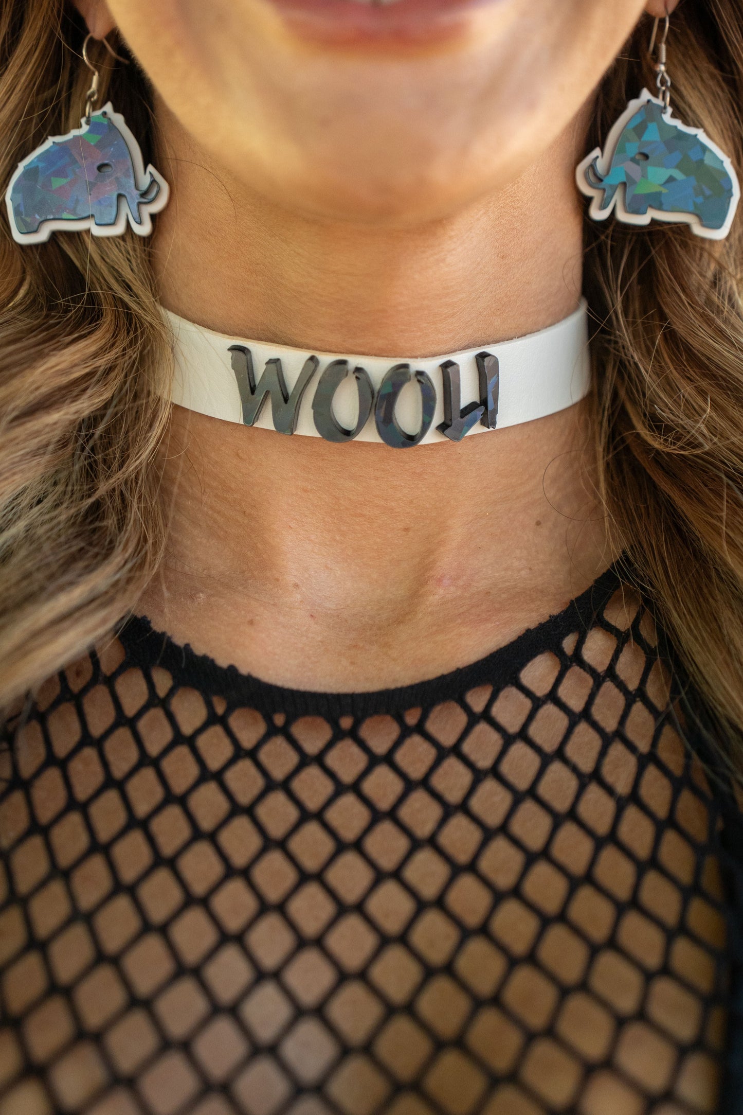 Wooli Letter Choker - Dark Holographic
