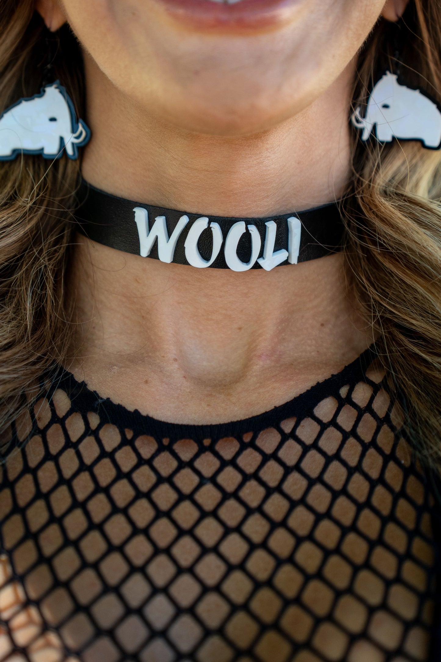 Wooli Letter Choker - White Holographic