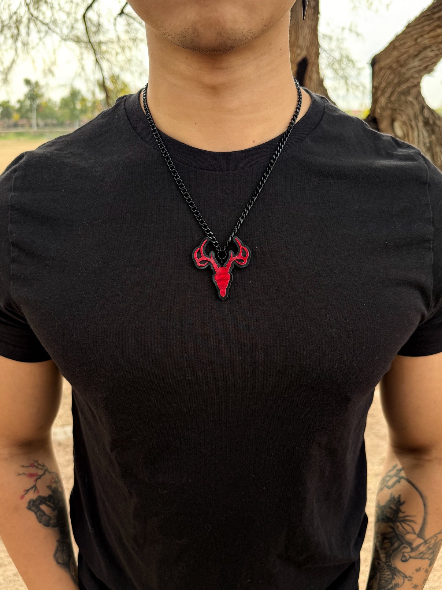 VOYD Skull Necklace - Red Marble