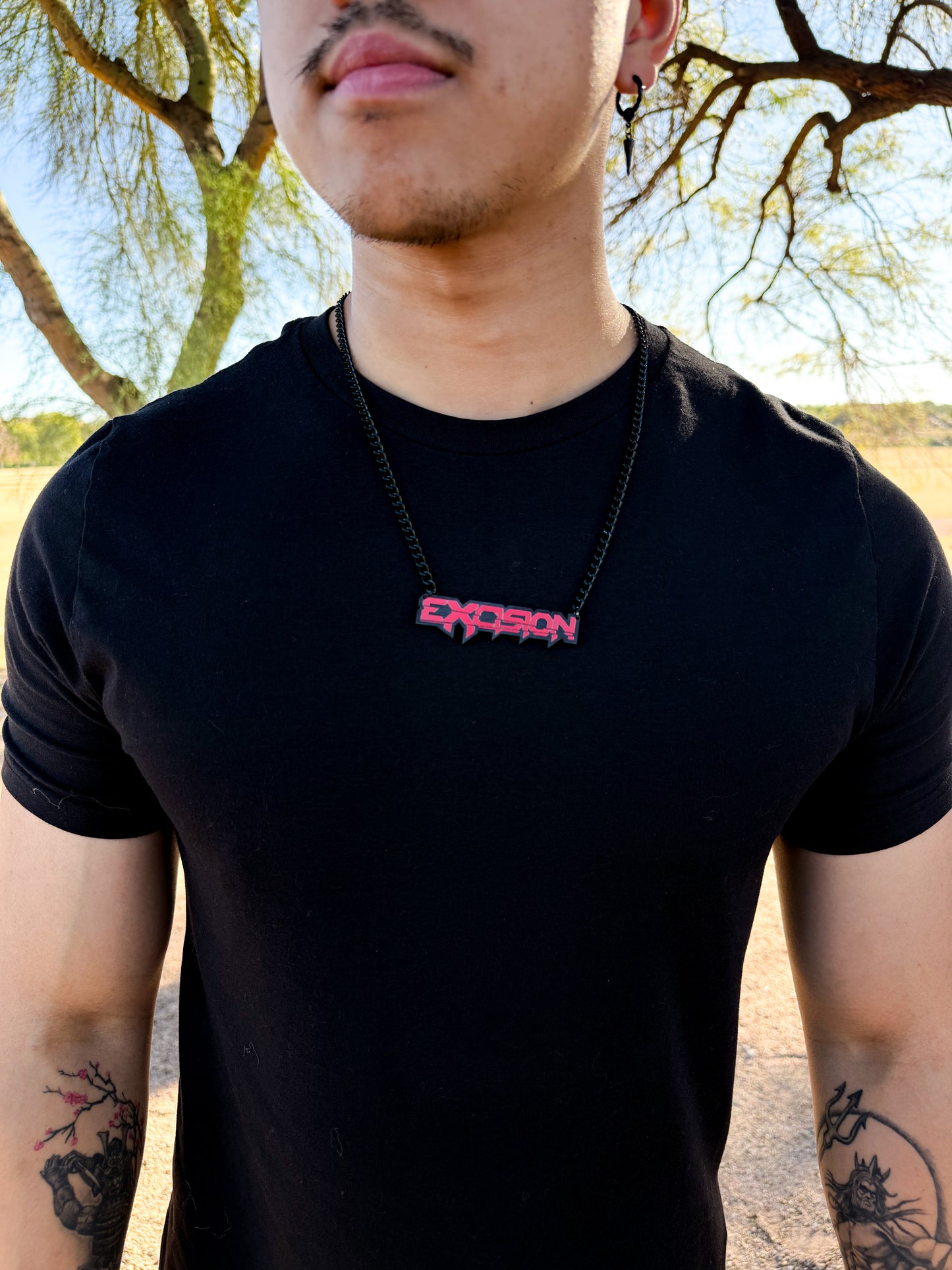 X Nameplate Necklace - Red