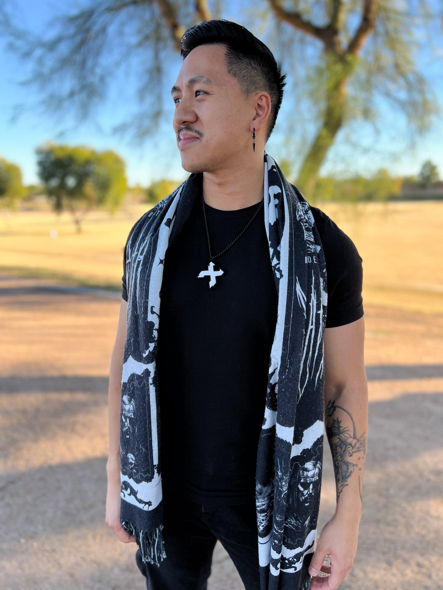 X Logo Necklace - B&W