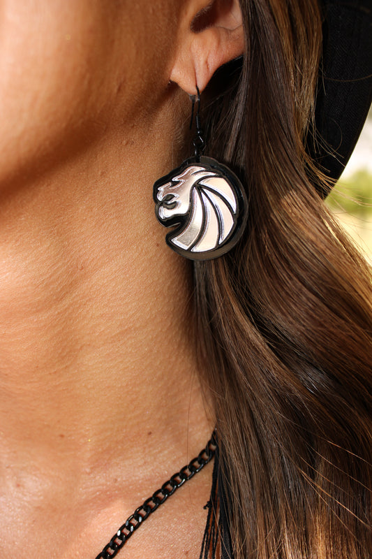 Seven Lions Earrings - Silver Mirror