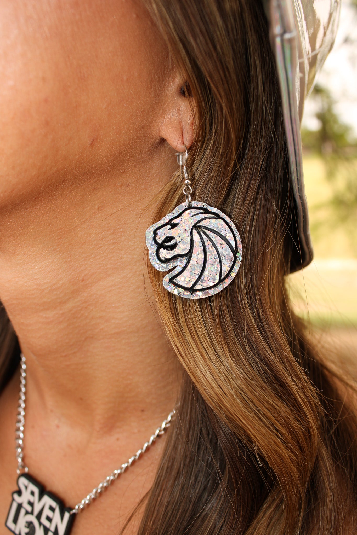 Seven Lions Earrings - Silver Holo