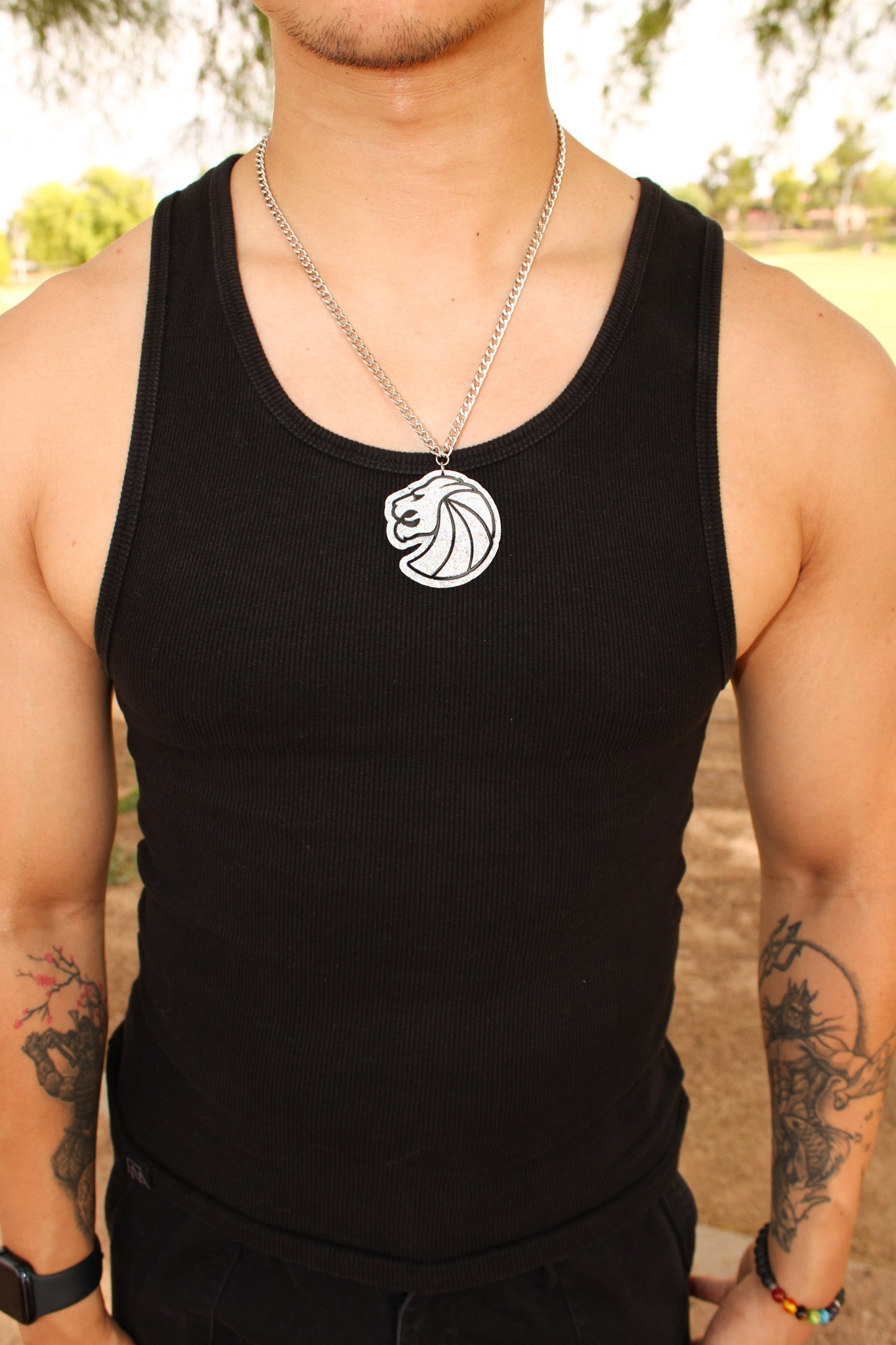 Seven Lions Logo Necklace - Silver Holo