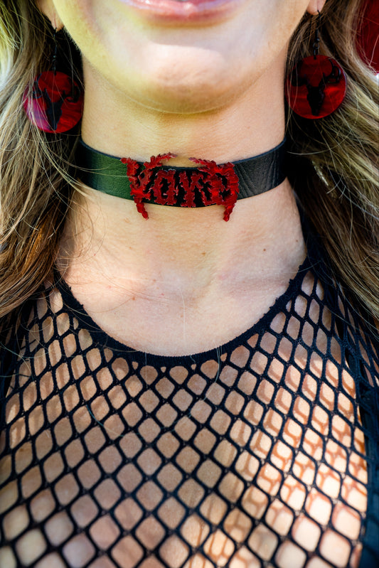 VOYD Letter Choker - Red Marble