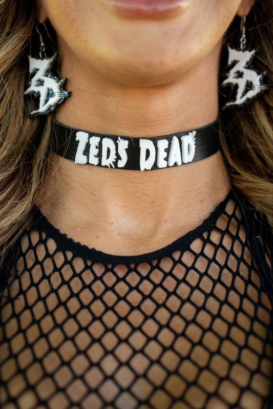 Zeds Dead Letter Choker - Black/White